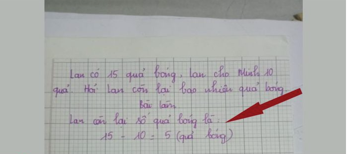 Học sinh làm toán 15 – 10 = 5 bị cô giáo gạch sai, dân mạng tức giận: Cô quá máy móc!