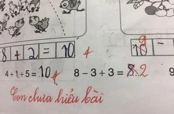 Học sinh tiểu học làm phép tính “8-3+3=8” bị cô gạch đỏ và sửa lại thành 2, cả cõi mạng dậy sóng